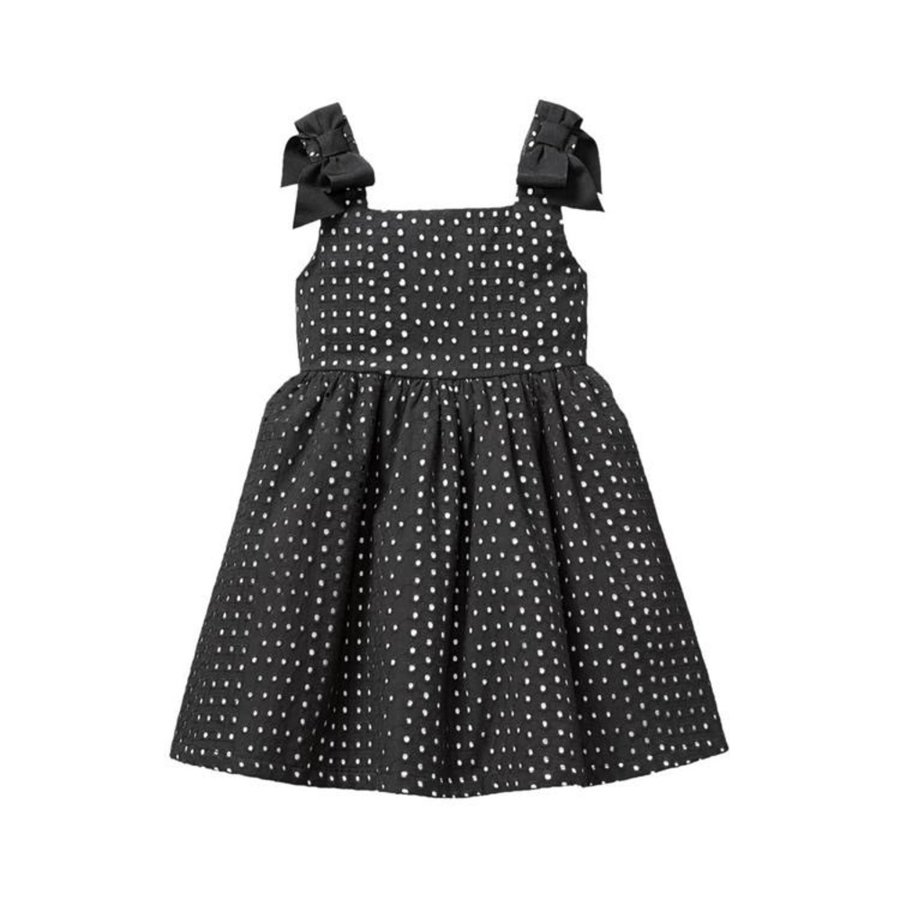 Janie & Jack black and white eyelet dress, 3-6 months